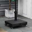 OUTSUNNY - Pied de parasol base de lestage parasol carré HDPE surface granuleuse noir - vignette