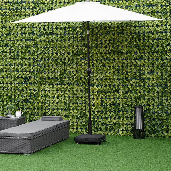 OUTSUNNY - Pied de parasol base de lestage parasol carré HDPE surface granuleuse noir - large