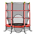 HOMCOM - Trampoline enfant Ø 1,63 × 1,63H m filet de sécurité porte zipée couvre-ressorts 6 poteaux rembourrés inclus rouge - vignette