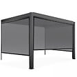 OVIALA - Pergola bioclimatique adossée gris 3x4m et 3 stores - Oia - vignette