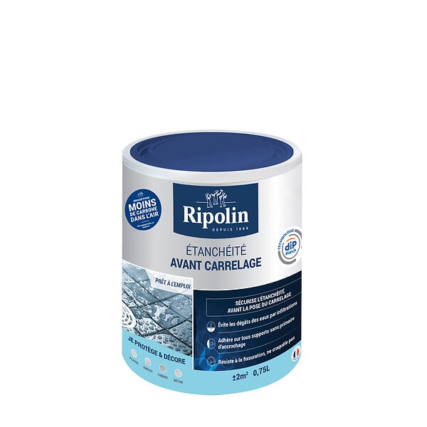 RIPOLIN - Etancheite avant carrelage Blanc Mat Pot 0.75l - large