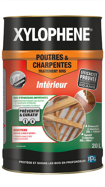 XYLOPHENE - Bidon traitement poutres-charpentes à pulvériser - 20L - large