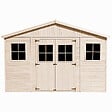 TIMBELA - Abri de Jardin en Bois Naturel - H246x418x318 cm/12 m² - M331 - vignette