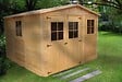 TIMBELA - Abri de Jardin en Bois Naturel - H226x316x324 cm / 9 m² - M335 - vignette