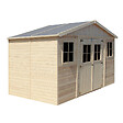 TIMBELA - Abri de Jardin en Bois Naturel - H246x418x220 cm /8 m² - M332 - vignette