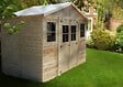 TIMBELA - Abri de Jardin en Bois Naturel - H246x418x220 cm /8 m² - M332 - vignette