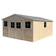 TIMBELA - Abri de Jardin en Bois Naturel - H246x418x522 cm / 20 m² - M333 - vignette