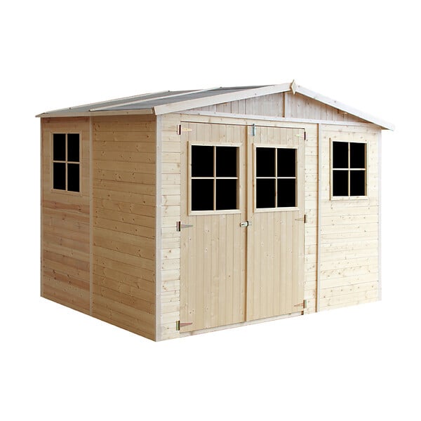 TIMBELA - Abri de Jardin en Bois Naturel - H226x318x220 cm / 6 m² - M334 - large