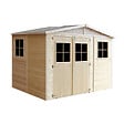 TIMBELA - Abri de Jardin en Bois Naturel - H226x318x220 cm / 6 m² - M334 - vignette