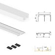 EMUCA - Kit de ferrures pour 2 portes coulissantes et armoire à fermeture souple Placard 74, profilé Wave, épaisseur 16mm, panneaux non inclus, Peint en blanc - vignette