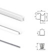 EMUCA - Kit de ferrures pour 2 portes coulissantes et armoire à fermeture souple Placard 74, profilé Wave, épaisseur 16mm, panneaux non inclus, Peint en blanc - vignette