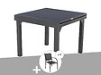 HESPERIDE - Ensemble repas table extensible alu 4/8 places Graphite + 8 fauteuils Piazza - Hespéride - vignette
