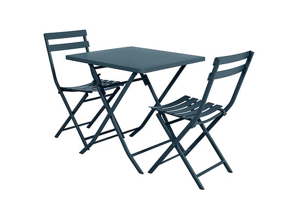 HESPERIDE - Table carré Greensboro Bleu Pétrol - 2 places - Hespéride - large