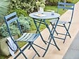 HESPERIDE - Table de jardin ronde Greensboro Ø 60 cm Bleu Pétrol - 2 places - Hespéride - vignette
