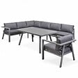OVIALA - Salon de jardin 8 places en aluminium - Saint Tropez - vignette