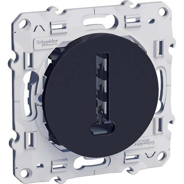 SCHNEIDER ELECTRIC - Odace, prise telephone Anthracite en T 8 contacts a vis - large