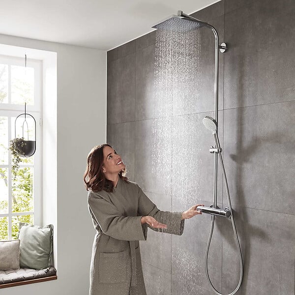 HANSGROHE - Colonne de douche Crometta E 240 EcoSmart Chrome HANSGROHE 27281000 avec mitigeur thermostatique - large
