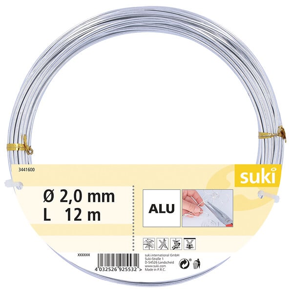 SUKI - fil deco aluminium argent 2.0mm 12m - large