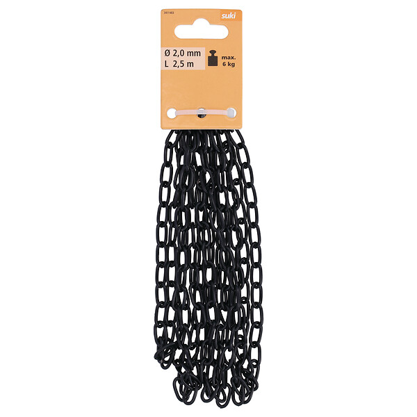 SUKI - chaine oval deco acier noir mat 2.7mm 2.5m - large