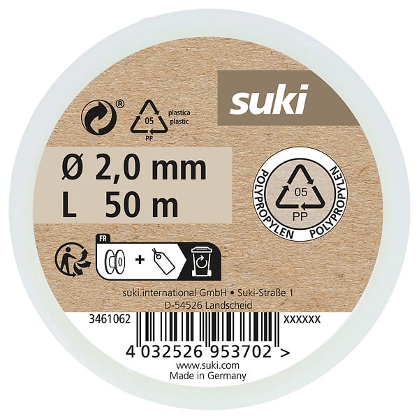SUKI - corde coton jaune neon 2mm 50m - large