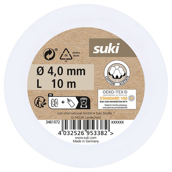 SUKI - corde coton rouge 4mm 10m - large