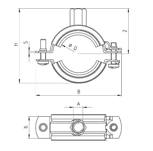 FISCHER - Collier isophonique 2 vis imperdables à fermeture rapide taraudage M810 plage de serrage 8792 mm - large
