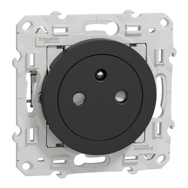 SCHNEIDER ELECTRIC - Odace - prise de courant 2P+T affleurante - Anthracite - large