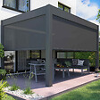 OVIALA - Pergola bioclimatique autoportée motorisée éclairée 3x4m et 3 stores - Kavala - vignette