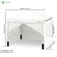 VOUNOT - Tonnelle de Jardin 3x3m Pliable avec portes et fenêtres Blanc - vignette