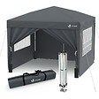 VOUNOT - Tonnelle de Jardin 3x3m Pliable avec portes et fenêtres Gris - vignette