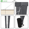 VOUNOT - Tonnelle de Jardin 3x3m Pliable avec portes et fenêtres Gris - vignette