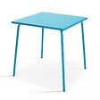 OVIALA - Ensemble table de jardin bistrot et 2 chaises en acier bleu - Palavas - vignette