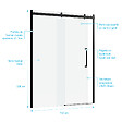 AURLANE - Porte de douche 140x200cm type industriel coulissante NOIR MAT - verre trempe 8mm - vignette
