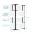 AURLANE - Paroi de douche avec pivot 90+40x195cm - Sérigraphie type Briques et Profilés Noir - DARK BLOCKS - vignette