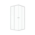 AURLANE - Porte de douche carrée blanc extensible 77 à 90cm de largeur - verre transparent - WHITY - vignette