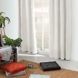 C MA DECO - Rideau en coton recyclé - Œillets - Ecru - 140x240cm - vignette