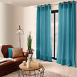 C MA DECO - Rideau 100% Polyester - Œillets - Bleu canard - 140x240cm - vignette