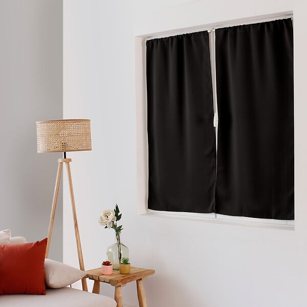 C MA DECO - Vitrage occultant, passe tringle, 1x60x120, noir - large