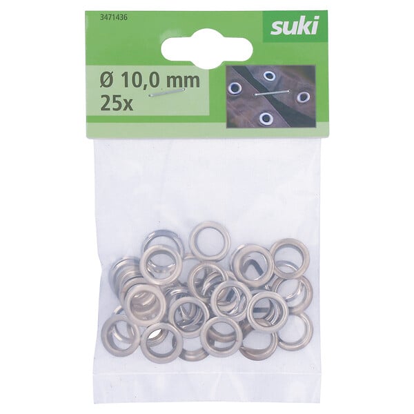SUKI - oeillets acier nickelé argent 10mm - large