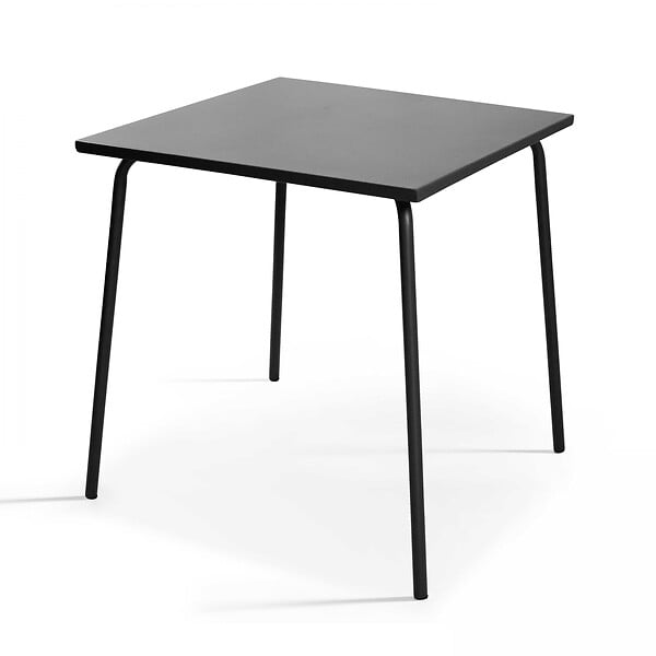 OVIALA - Ensemble table de jardin carrée et 2 chaises bistrot gris - Palavas - large
