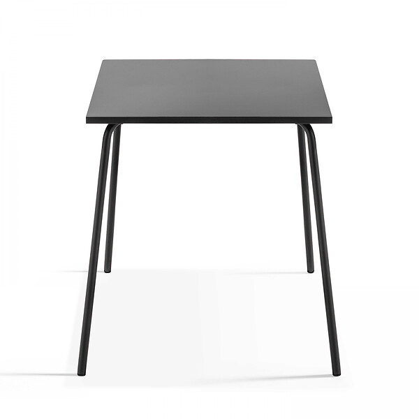 OVIALA - Ensemble table de jardin carrée et 2 chaises bistrot gris - Palavas - large