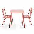OVIALA - Ensemble table de jardin carrée et 2 chaises bistrot argile - Palavas - vignette