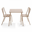 OVIALA - Ensemble table de jardin carrée et 2 chaises bistrot taupe - Palavas - vignette