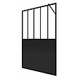 AURLANE - Paroi de douche 120x200 cm type Verriere - Verre trempe et Structure aluminium noir mat - vignette