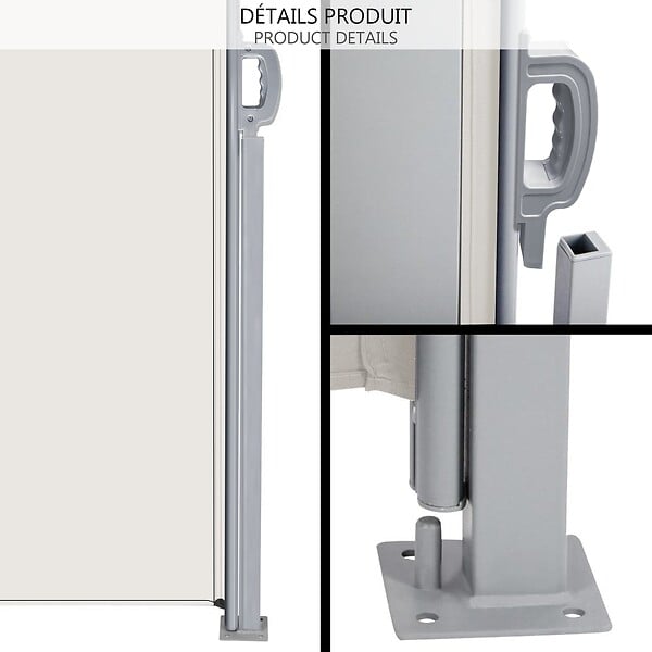 VOUNOT - Paravent retractable avec housse de protection 160x300cm Beige - large