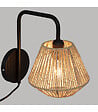 ATMOSPHERA - Applique murale en Métal Noir et Corde Beige H 25.5 cm - vignette