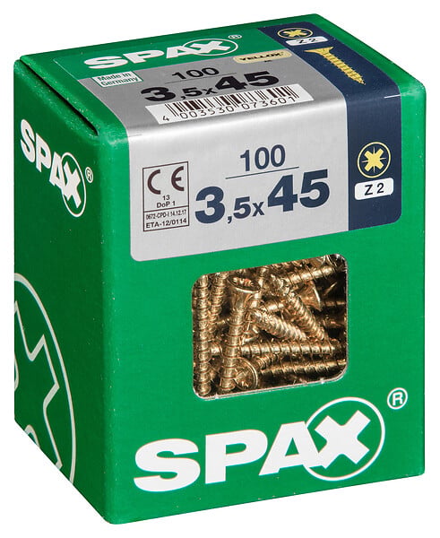 SPAXFRANCE - SPAX TF PZ 3.5x45 YELLOX 100 PC - large