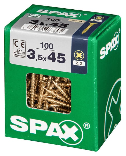 SPAXFRANCE - SPAX TF PZ 3.5x45 YELLOX 100 PC - large