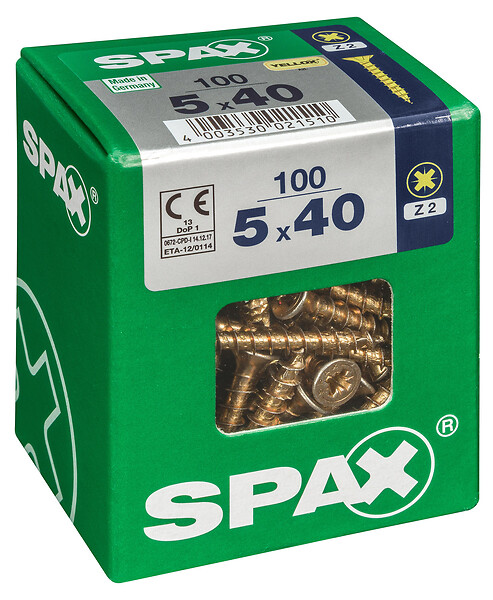 SPAXFRANCE - SPAX TF PZ 5x40 YELLOX 100 PC - large