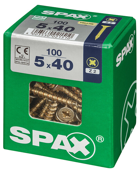 SPAXFRANCE - SPAX TF PZ 5x40 YELLOX 100 PC - large